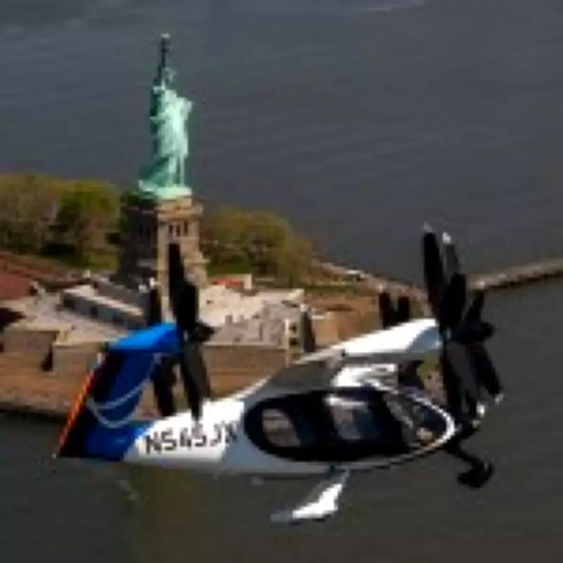 Electric Air Taxis Take Flight Over New York, Resembling Jetsons