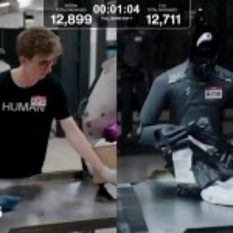 Factory Worker Beats Robot in Package Sorting Challenge, Barely