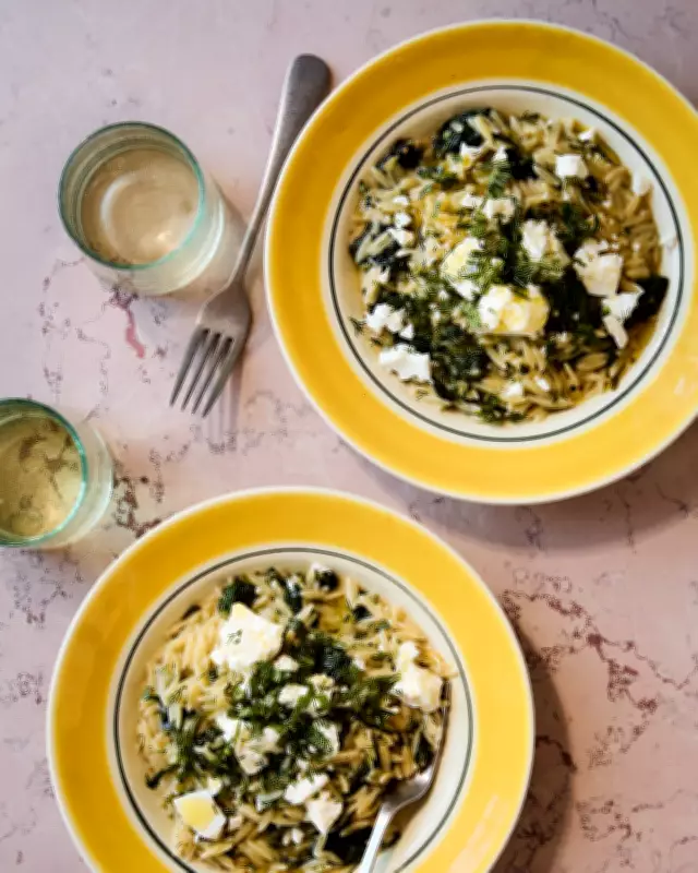 Georgina Hayden's Quick Spanakopita Orzo: A Taste of Greece