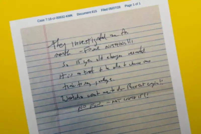 Jeffrey Epstein's Note to Cellmate Quadruple Murderer Tartaglione Released