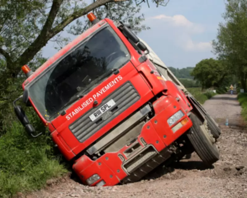 Lorry Sent to Fix Sinkhole in Somerset Gets Stuck in Same Hole