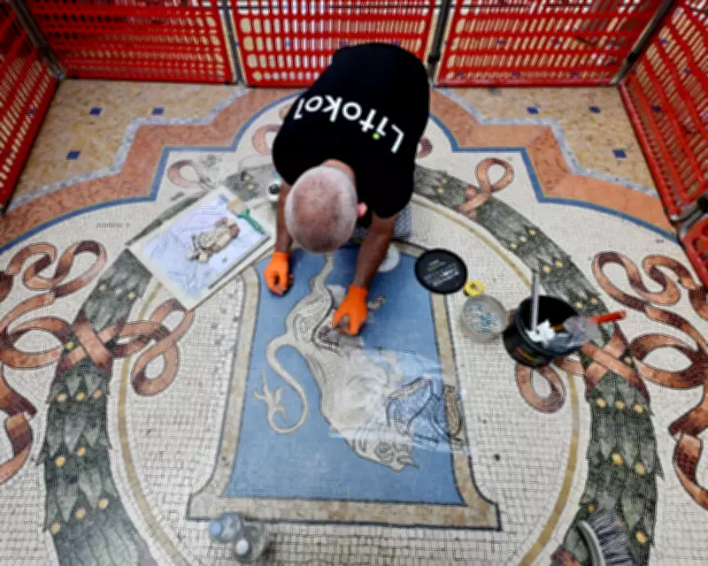 Milan Restores Bull Mosaic's Testicles Worn Down by Tourists' Heels