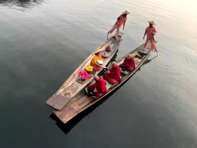 Morning Routine at Inle Lake: A Stunning Phone Photo from Myanmar