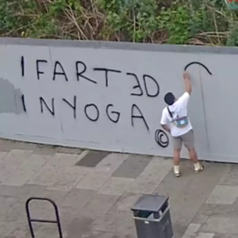 Police Hunt Man Over 'I Farted in Yoga' Graffiti in West London