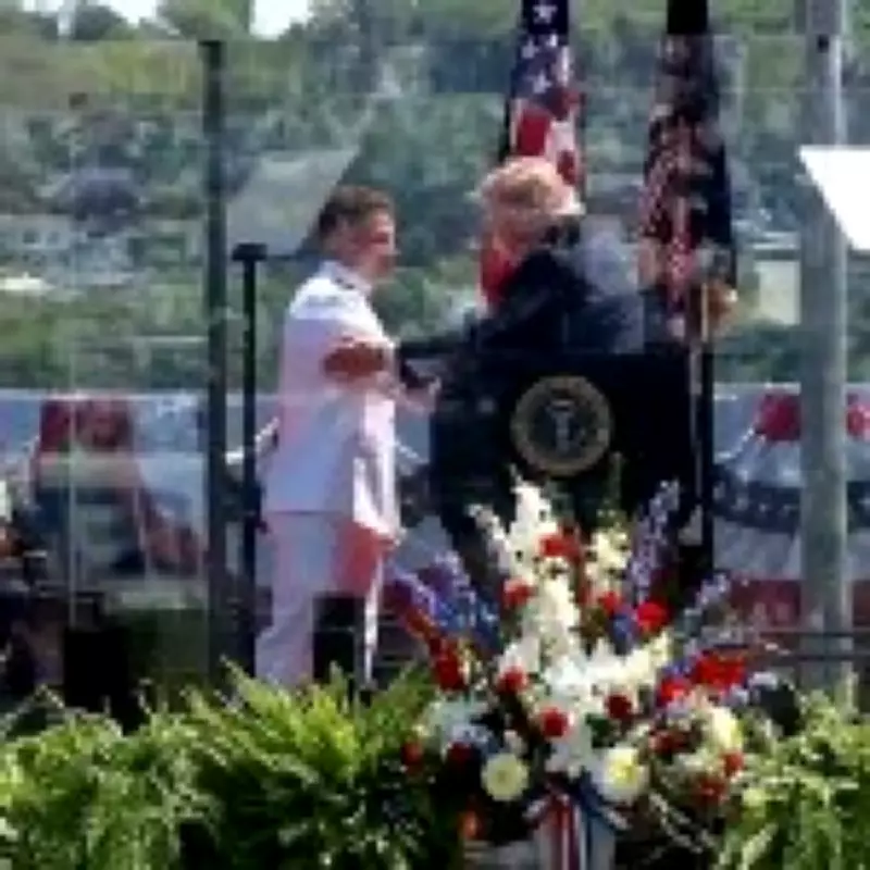 Trump Checks Cadets' Muscles at Coast Guard Academy Graduation