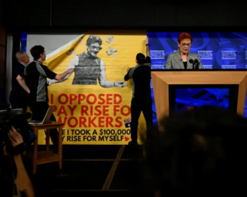 AFP Investigates GetUp Banner Stunt During Pauline Hanson's Press Club Speech