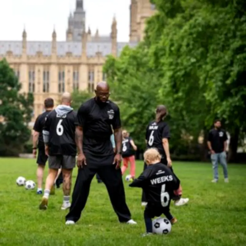 Dads play 10-min football match to highlight UK paternity leave crisis