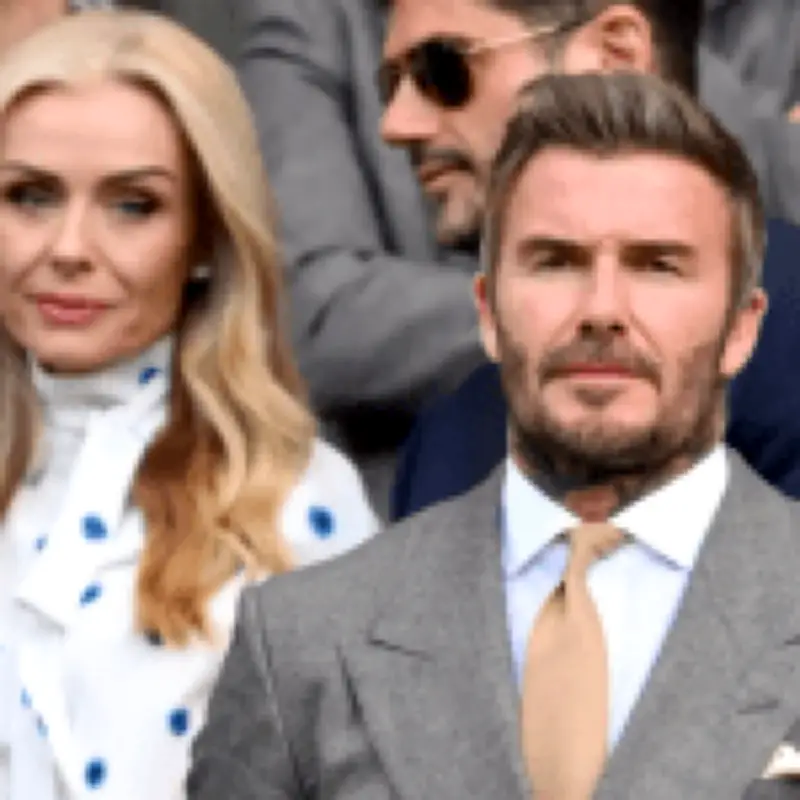 David Beckham sits near Katherine Jenkins at Wimbledon amid feud