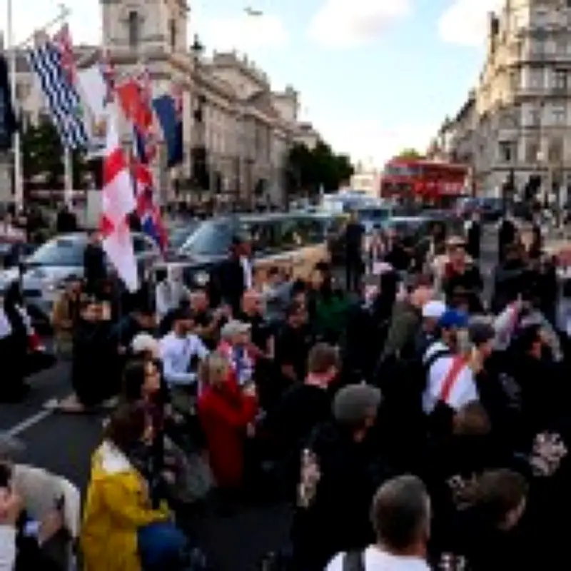 Far-right protest in Belfast turns violent, journalist berated for not taking knee