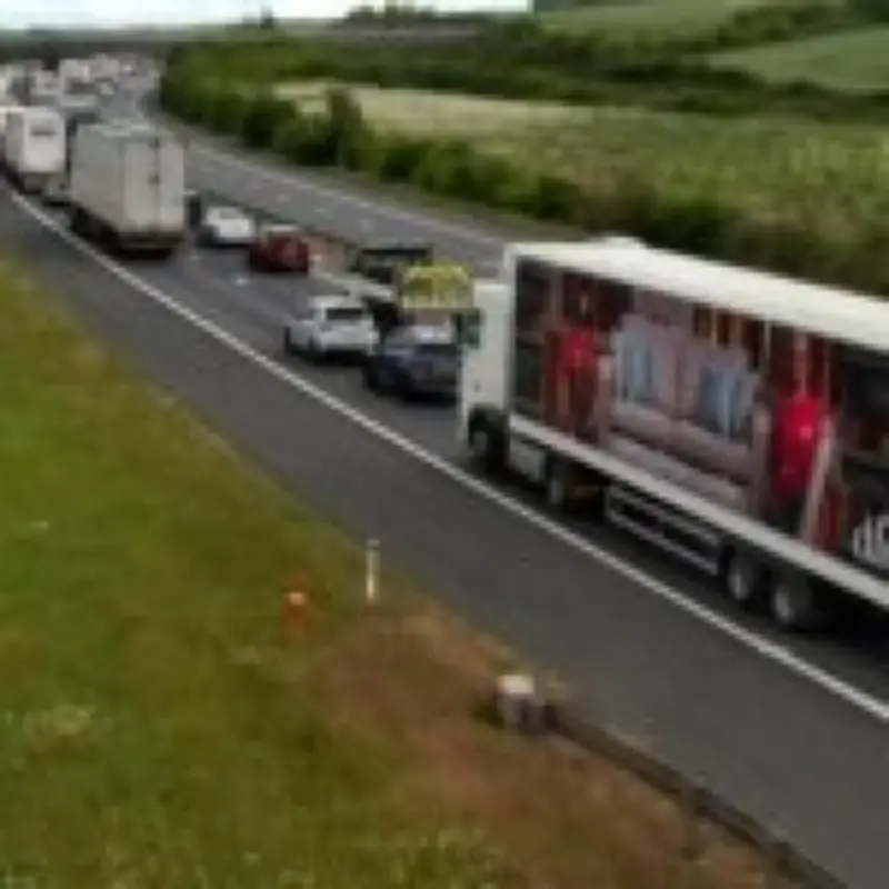 Five-mile queues on M11 near Stansted after multi-vehicle crashes