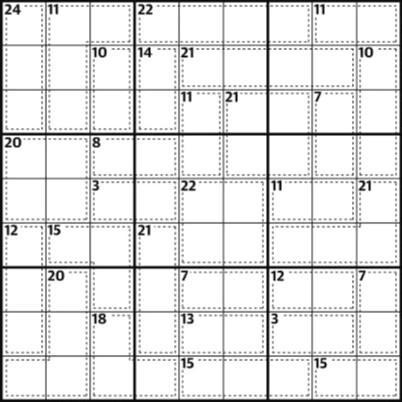 Killer Sudoku 1,026: Solve the Puzzle with Dotted Line Clues