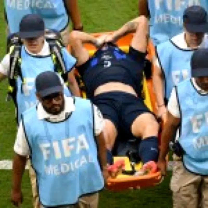 Man Utd's Ugarte stretchered off in tears as Uruguay exit World Cup