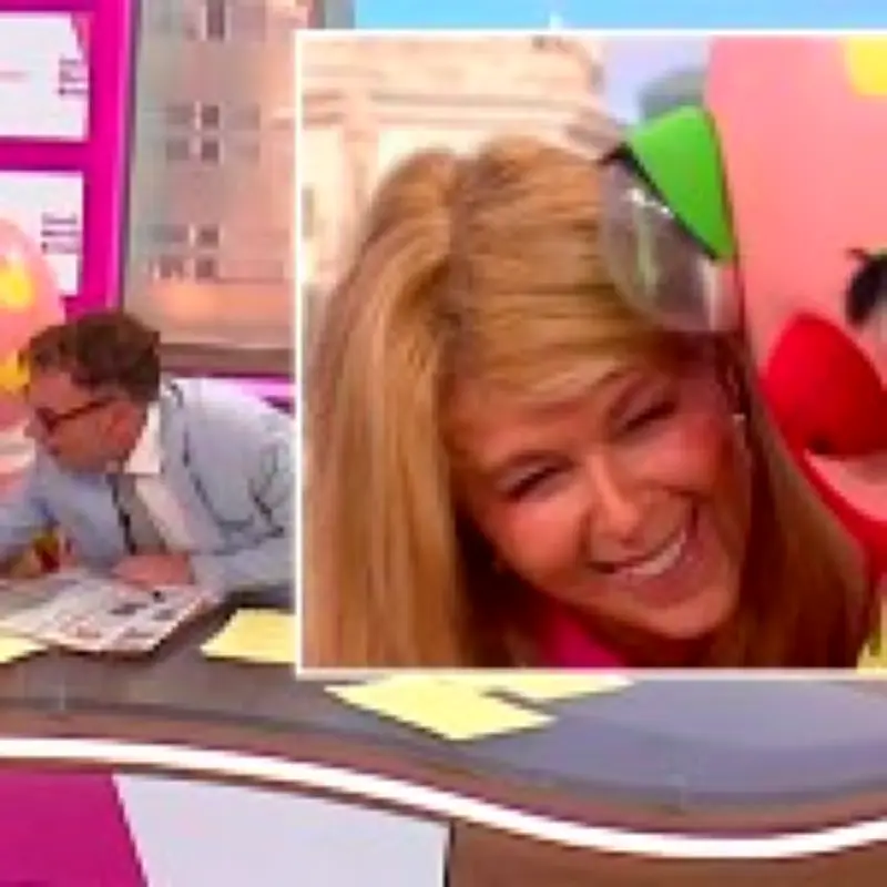 Mr Blobby causes chaos on GMB as Kate Garraway falls off chair