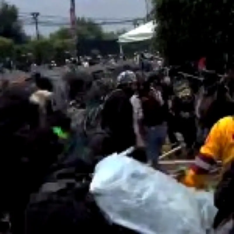 Riot Police Clash with Protesters Throwing Stones Outside World Cup Opening Ceremony