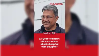 Heart attack survivor who mistook symptoms for indigestion abseils hospital