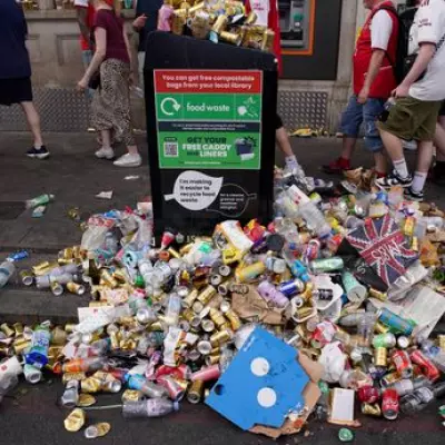 Rubbish Piles Left After Arsenal Victory Parade in North London