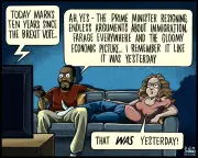 Ben Jennings cartoon: 10th anniversary of Brexit vote