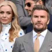 David Beckham sits near Katherine Jenkins at Wimbledon amid feud