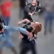 Policewoman punched in Manchester Airport brawl brands attacker 'coward'