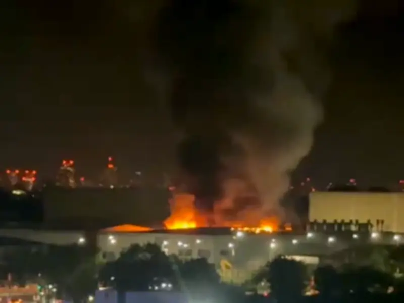 100 firefighters battle blaze at Tottenham industrial estate near Drumsheds