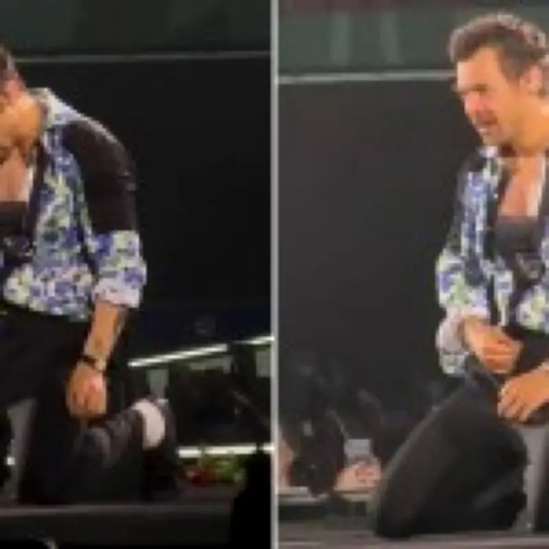 Harry Styles suffers wardrobe malfunction, nearly exposes himself on stage