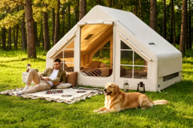 Wowcher Inflatable Tent with Stove Deal: Camping Must-Have