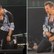 Harry Styles suffers wardrobe malfunction, nearly exposes himself on stage